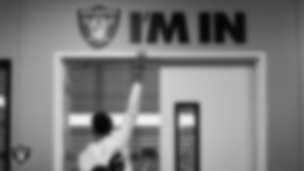 Las Vegas Raiders cornerback Darien Porter (26) walks out to the field for practice at Intermountain Health Performance Center.