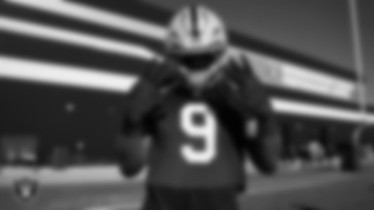 Las Vegas Raiders defensive end Tyree Wilson (9) during practice at Intermountain Health Performance Center.