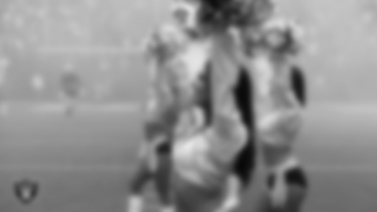 Raiderette Ashtin during player introductions before the preseason home game against the San Francisco 49ers at Allegiant Stadium.