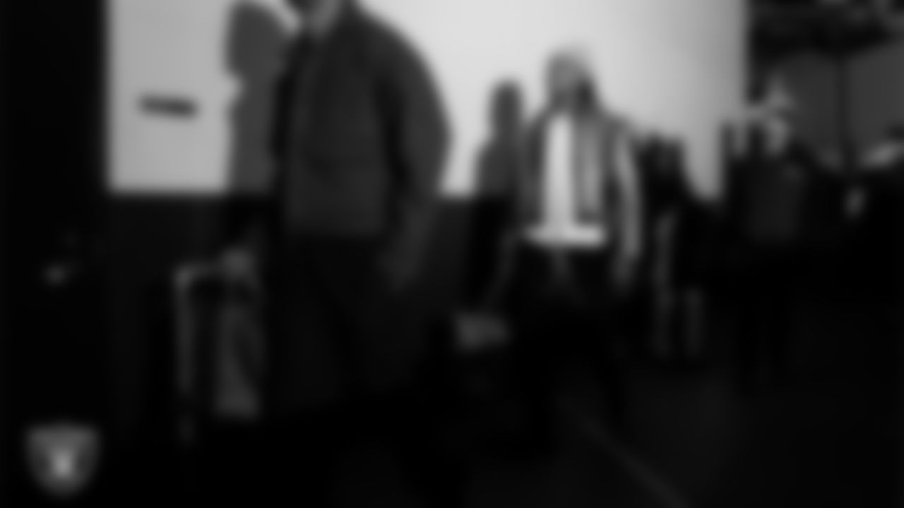 Las Vegas Raiders safety Lonnie Johnson Jr. (32) arrives to the regular season away game against the Philadelphia Eagles at Lincoln Financial Field.