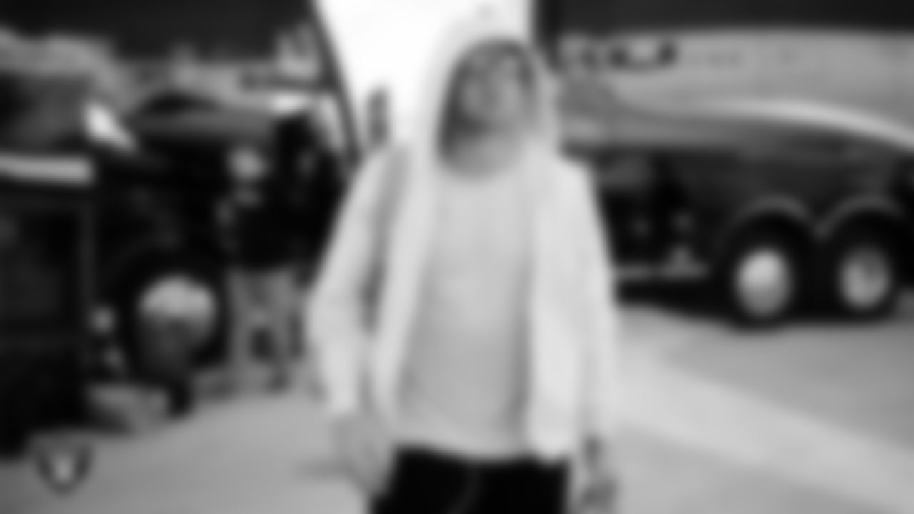 Las Vegas Raiders wide receiver Jack Bech (18) departs for the regular season away game against the Houston Texans.