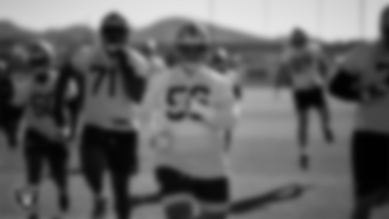 Las Vegas Raiders guard Atonio Mafi (56) during practice at Intermountain Health Performance Center.