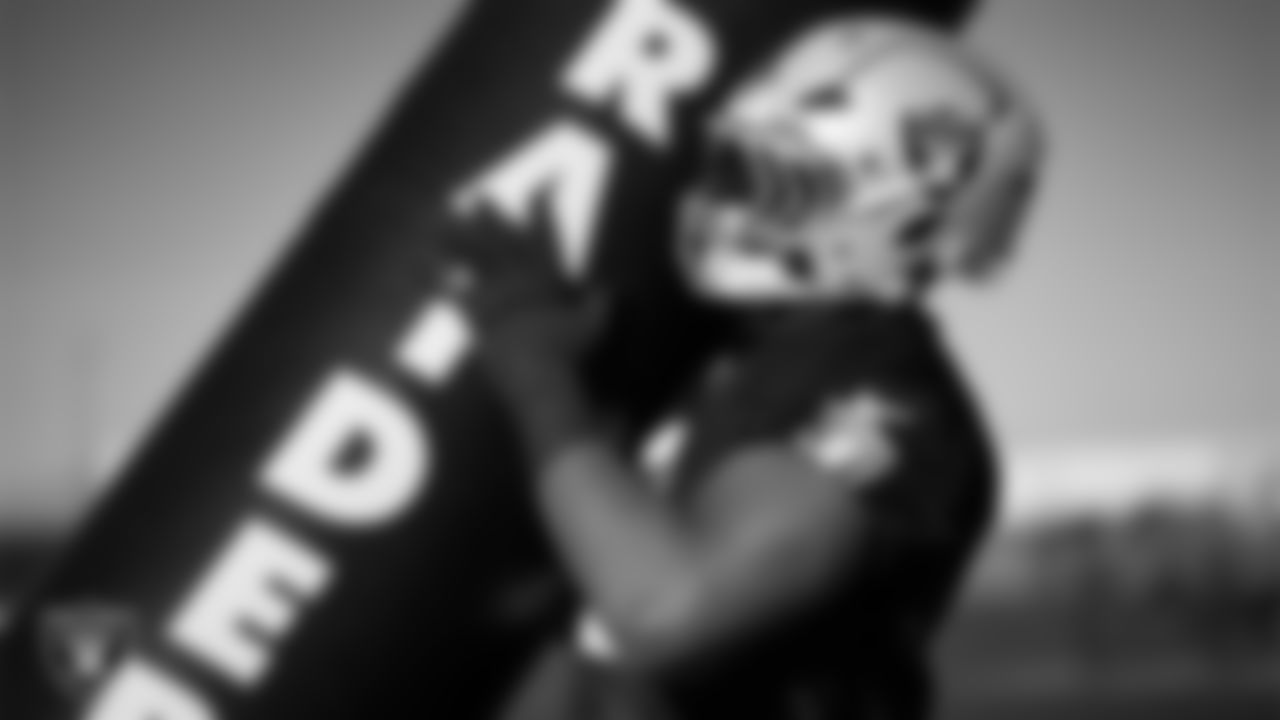 Las Vegas Raiders defensive end Tyree Wilson (9) during practice at Intermountain Health Performance Center.