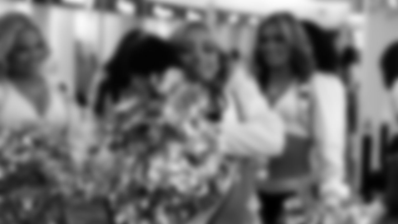 Raiderettes Amanda and Hayley in the locker room before the regular season home game against the Jacksonville Jaguars at Allegiant Stadium.