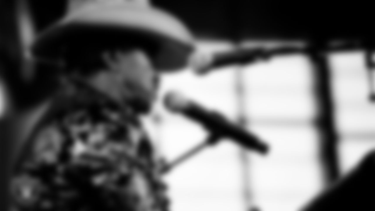 The Family Stone Band performs during halftime at the Las Vegas Raiders' regular season home game against the New York Giants at Allegiant Stadium.