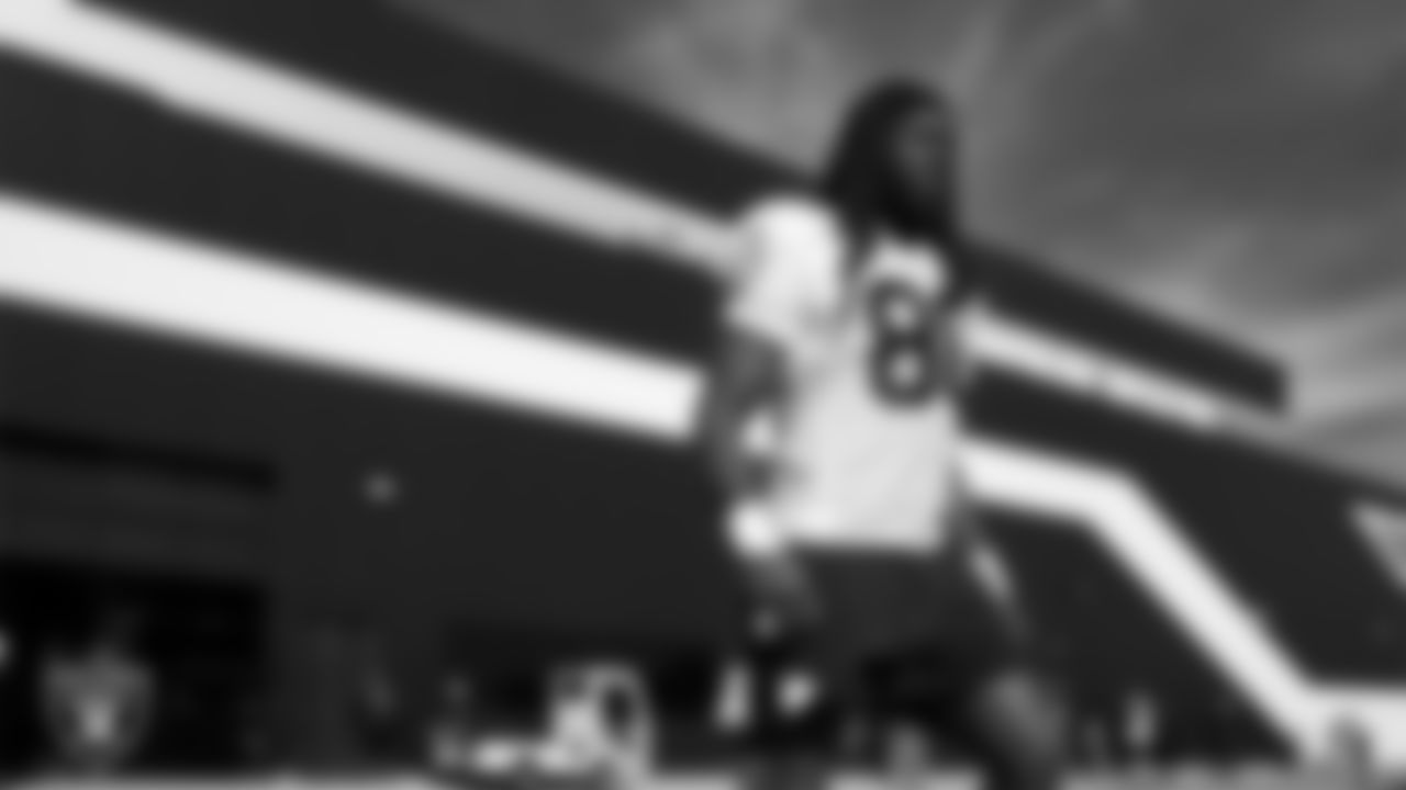 Las Vegas Raiders tight end Ian Thomas (80) during practice at Intermountain Health Performance Center.