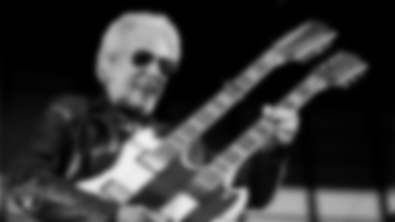 Guitarist and singer Don Felder performs during halftime at the Las Vegas Raiders' regular season home game against the Cleveland Browns at Allegiant Stadium.