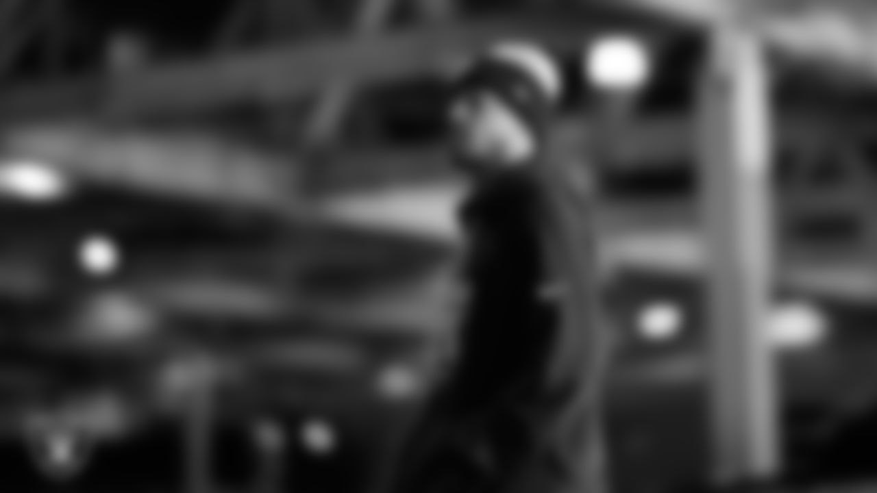 Las Vegas Raiders wide receiver Tyler Lockett (17) arrives to the regular season home game against the Cleveland Browns at Allegiant Stadium.