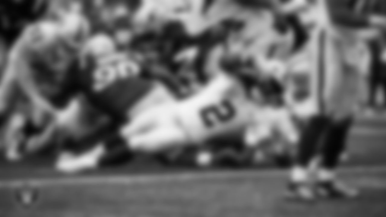 Las Vegas Raiders running back Ashton Jeanty (2) dives into the end zone for a 3-yard touchdown during the regular season away game against the New England Patriots at Gillette Stadium.