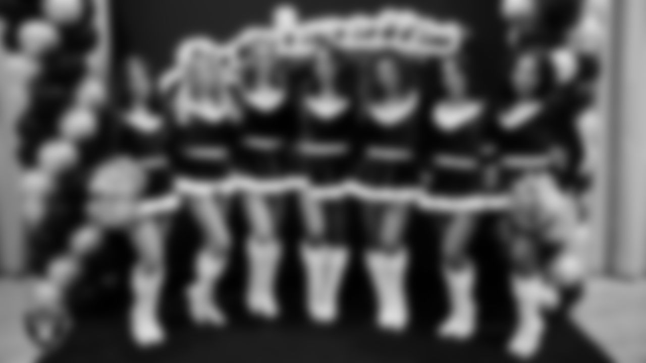 The Raiderettes pose for a photo during the Junior Raiderettes Banquet at The Studio.