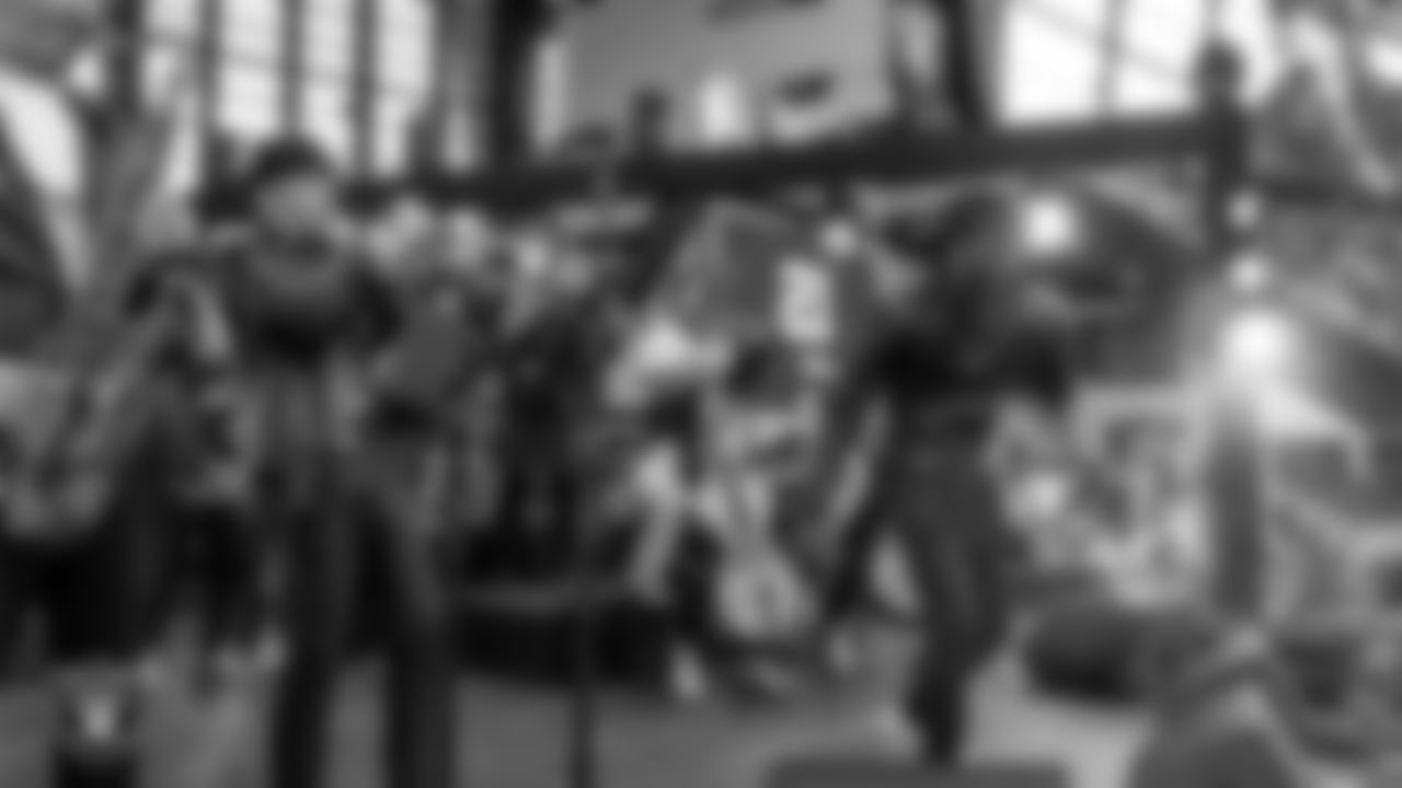 Singer Aloe Blacc performs with the Las Vegas Raiders' house band during halftime of the Raiders' regular season home game against the Tennessee Titans at Allegiant Stadium.