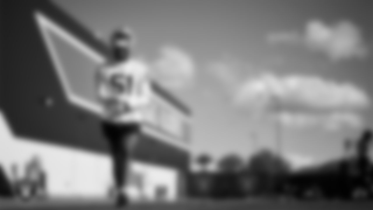 Las Vegas Raiders defensive end Malcolm Koonce (51) during practice at Intermountain Health Performance Center.