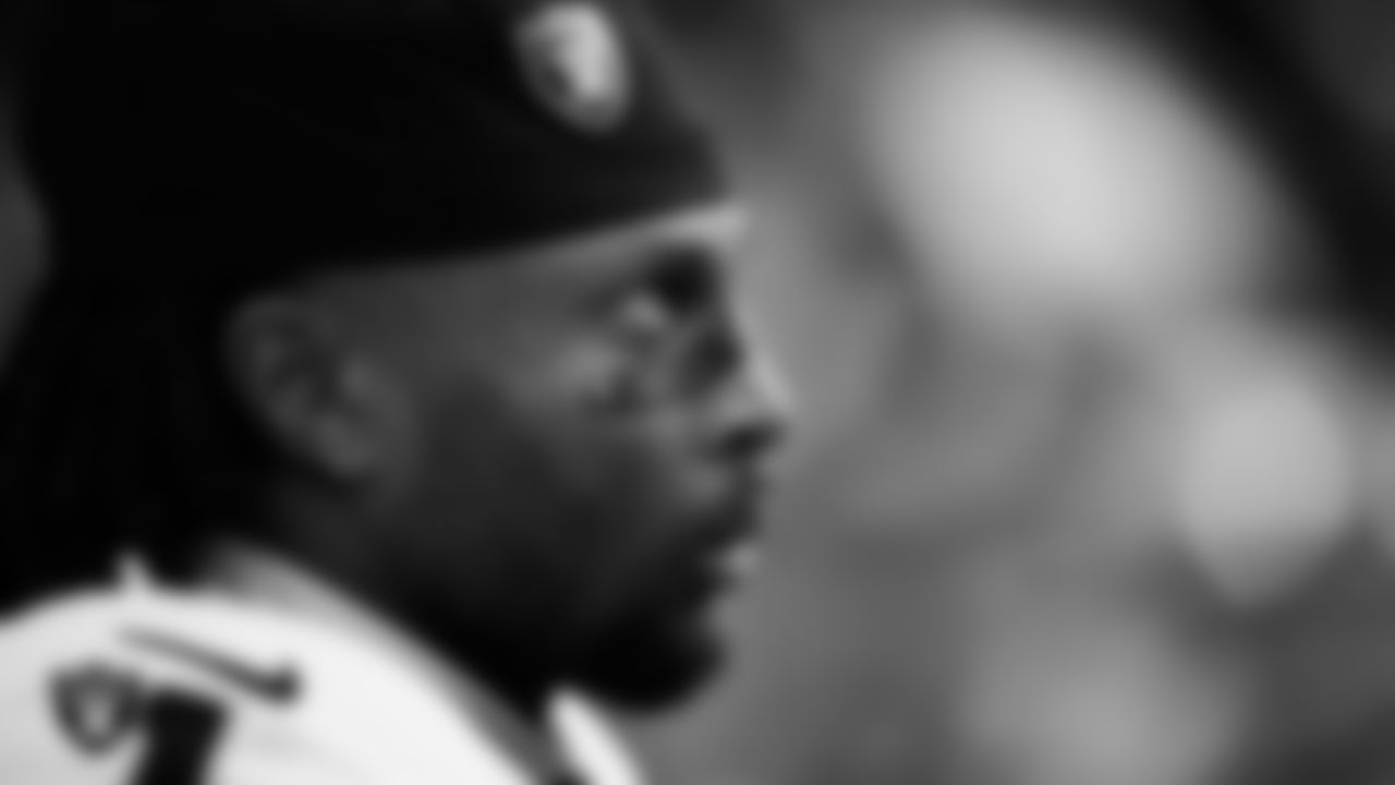 Las Vegas Raiders wide receiver Tre Tucker (1) on the bench before the regular season away game against the Los Angeles Chargers at SoFi Stadium.