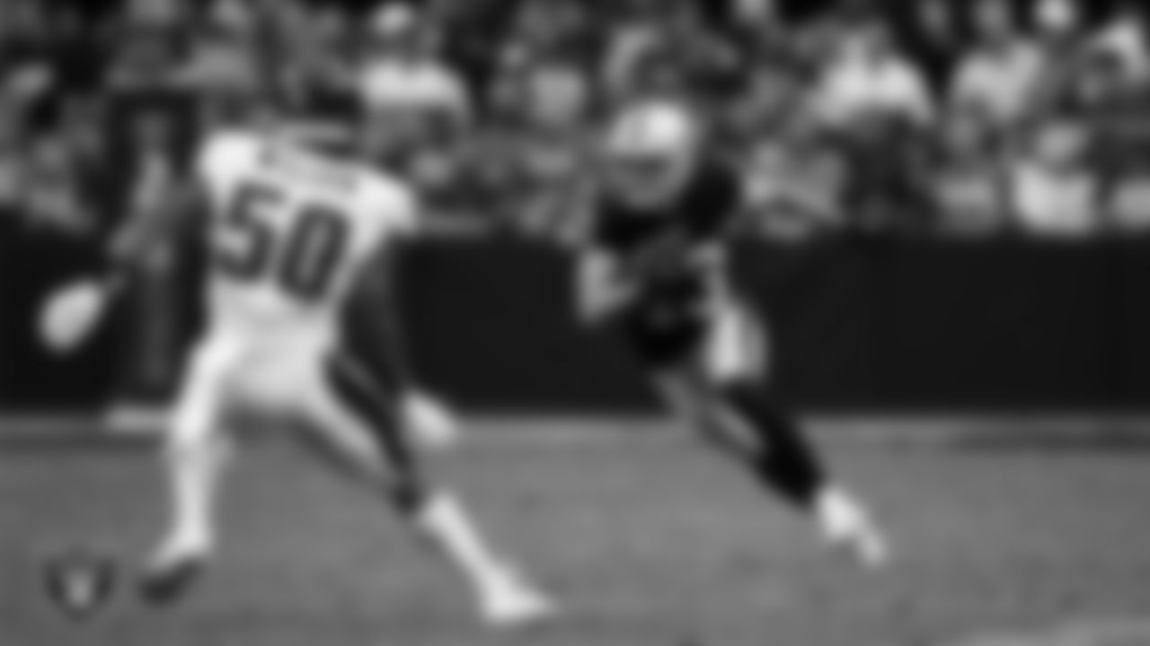 Las Vegas Raiders wide receiver Hunter Renfrow (13) returns a punt during the regular season home game against the Philadelphia Eagles at Allegiant Stadium, Sunday, October 24, 2021, in Las Vegas, Nev.