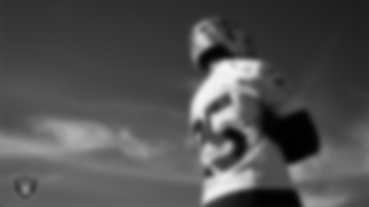 Las Vegas Raiders cornerback Decamerion Richardson (25) during practice at Intermountain Health Performance Center.