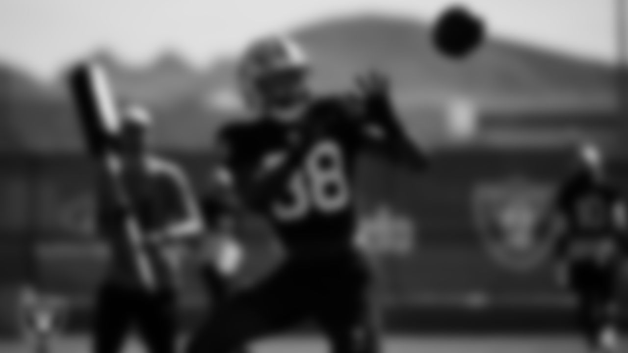 Las Vegas Raiders wide receiver Justin Shorter (88) during practice at Intermountain Health Performance Center.