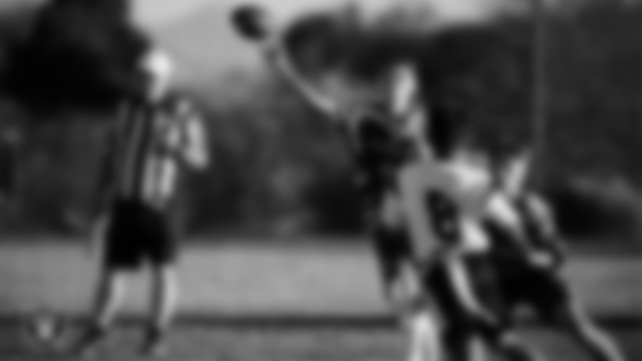 Ralph Cadwallader Middle School hosts Charles Hughes Middle School during the Las Vegas Raiders' Middle School Flag Football Showcase game at Ralph Cadwallader Middle School.