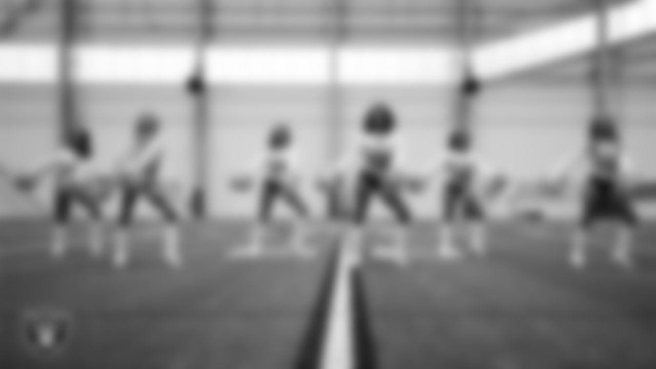 Raiderettes Bria, Hayley, Shelby, Shayla, Amanda and Audrey perform during day three of summer camp at Intermountain Health Performance Center.