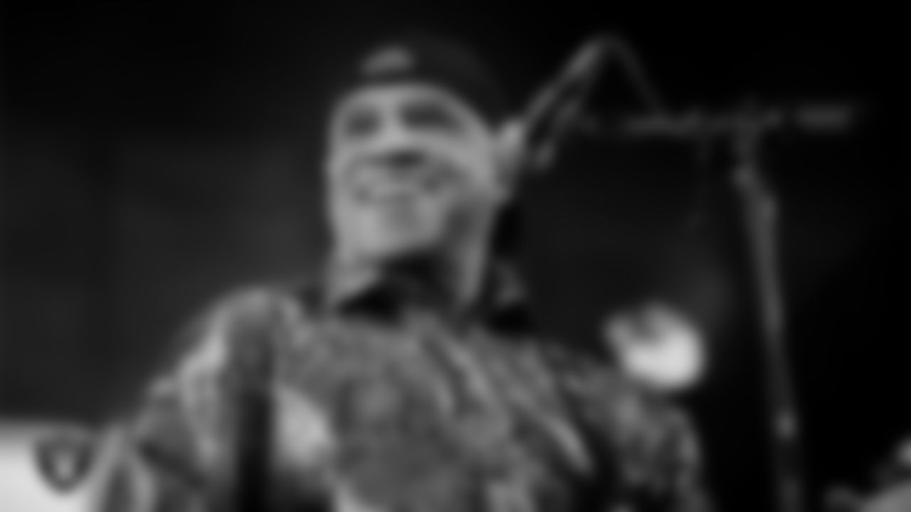 The Family Stone Band performs during halftime at the Las Vegas Raiders' regular season home game against the New York Giants at Allegiant Stadium.