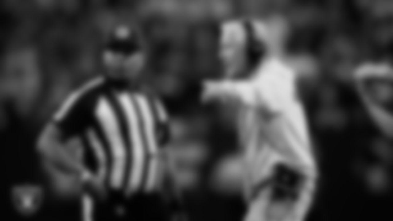 Las Vegas Raiders Head Coach Pete Carroll on the field during the regular season home game against the Cleveland Browns at Allegiant Stadium.