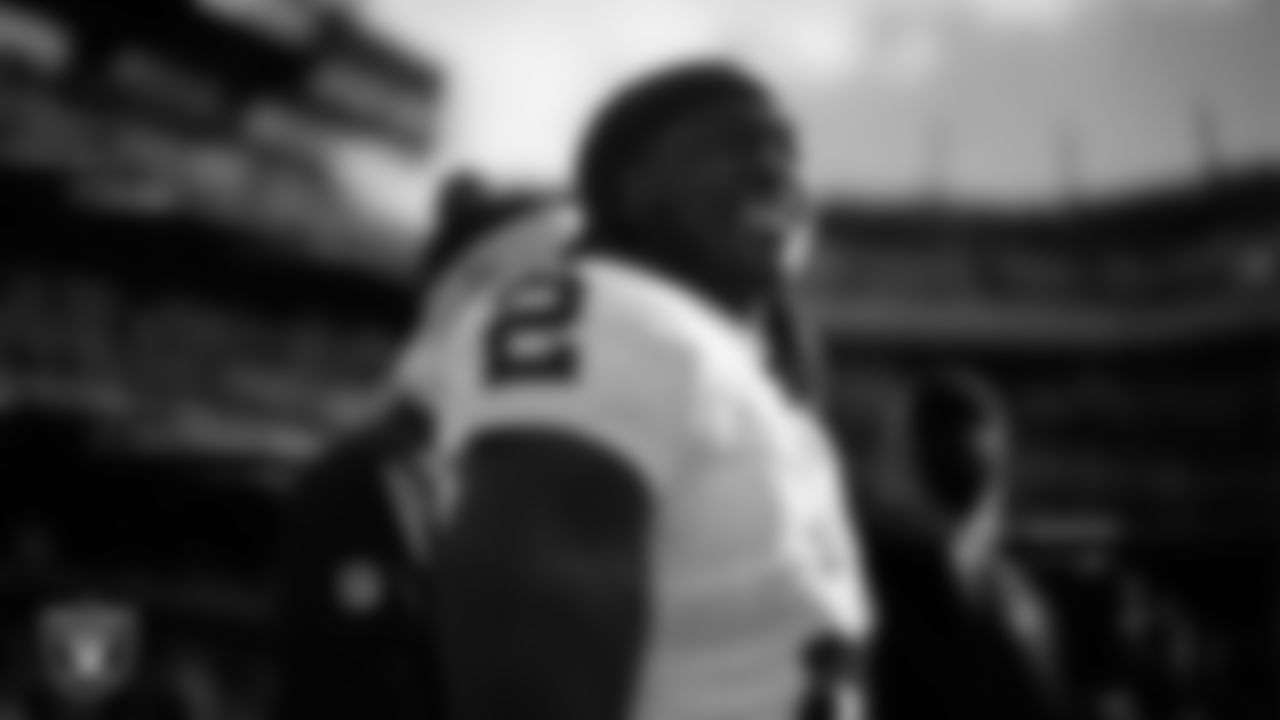 Las Vegas Raiders running back Ashton Jeanty (2) on the sidelines before the Las Vegas Raiders' regular season away game against the Philadelphia Eagles at Lincoln Financial Field.