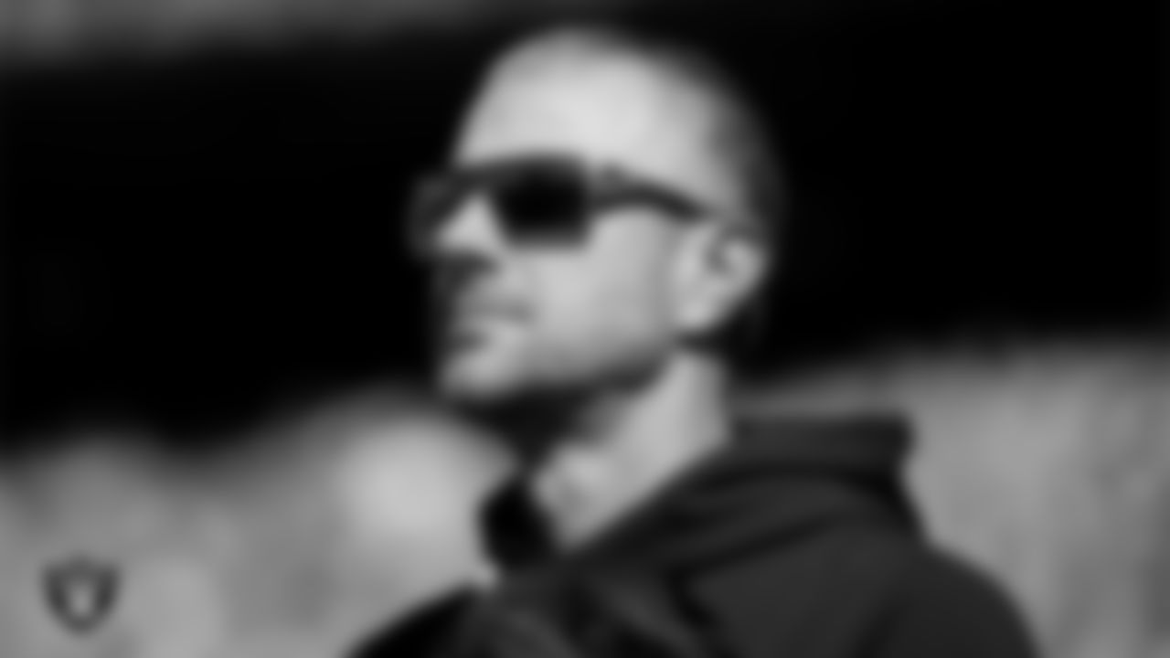 Las Vegas Raiders General Manager John Spytek during the national anthem before the regular season away game against the Kansas City Chiefs at GEHA Field at Arrowhead Stadium.