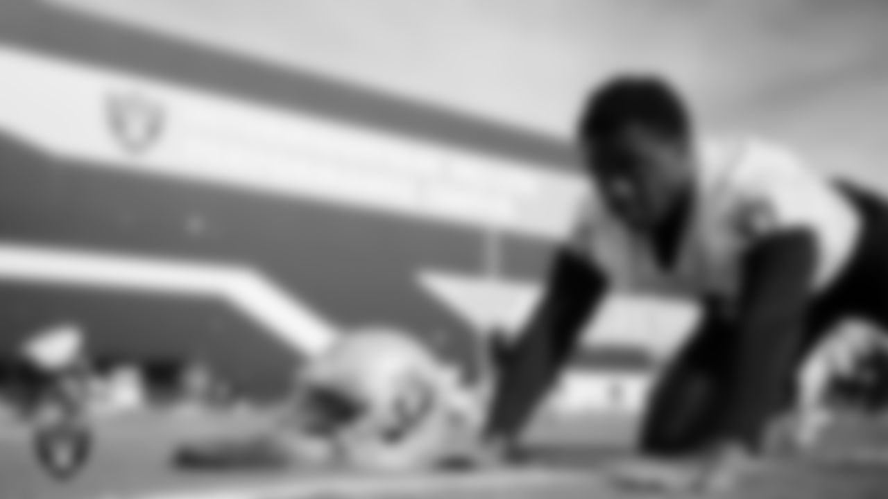 Las Vegas Raiders wide receiver Shedrick Jackson (4) during practice at Intermountain Health Performance Center.