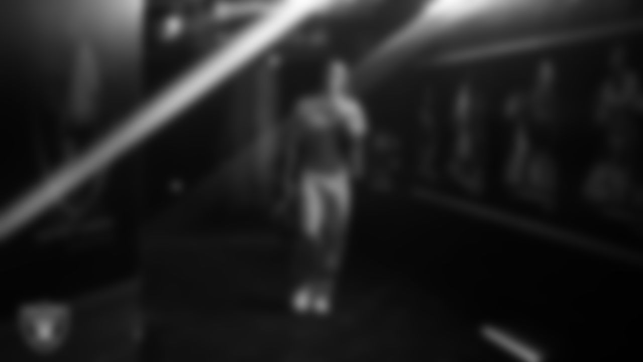 Las Vegas Raiders wide receiver Dont'e Thornton Jr. (10) arrives to the regular season home game against the Kansas City Chiefs at Allegiant Stadium.