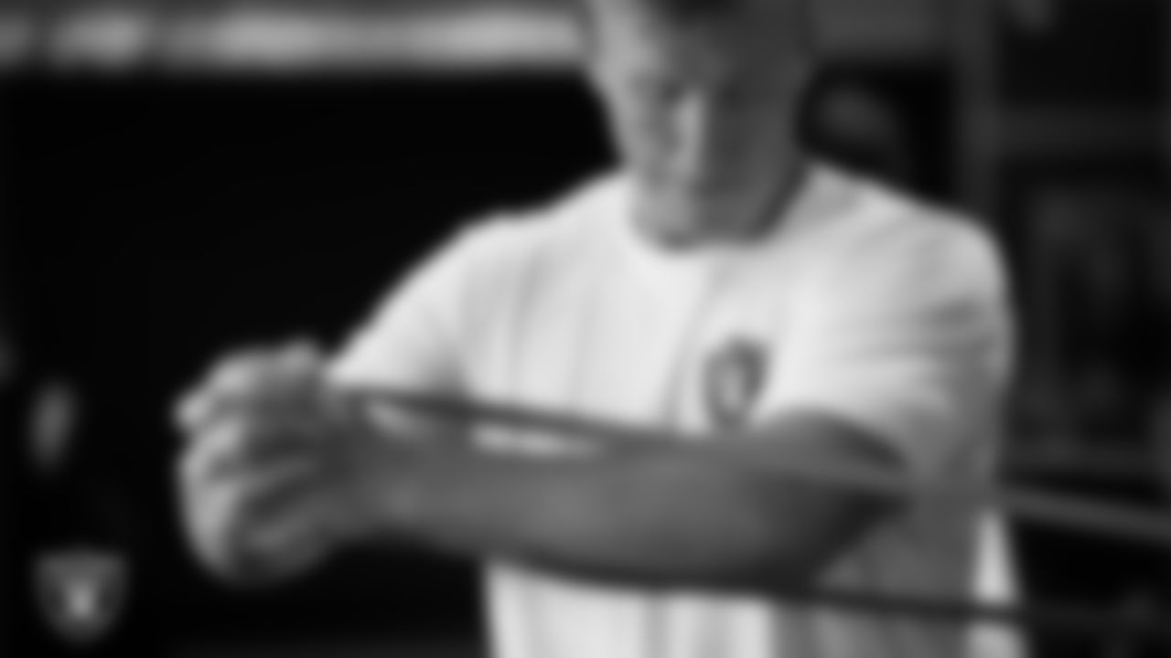 Las Vegas Raiders tight end Harrison Bryant (84) at a workout during phase one of the offseason program at Intermountain Health Performance Center.