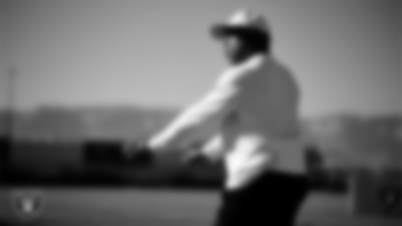 Las Vegas Raiders pass game coordinator/defensive backs coach Joe Woods during practice at Intermountain Health Performance Center.