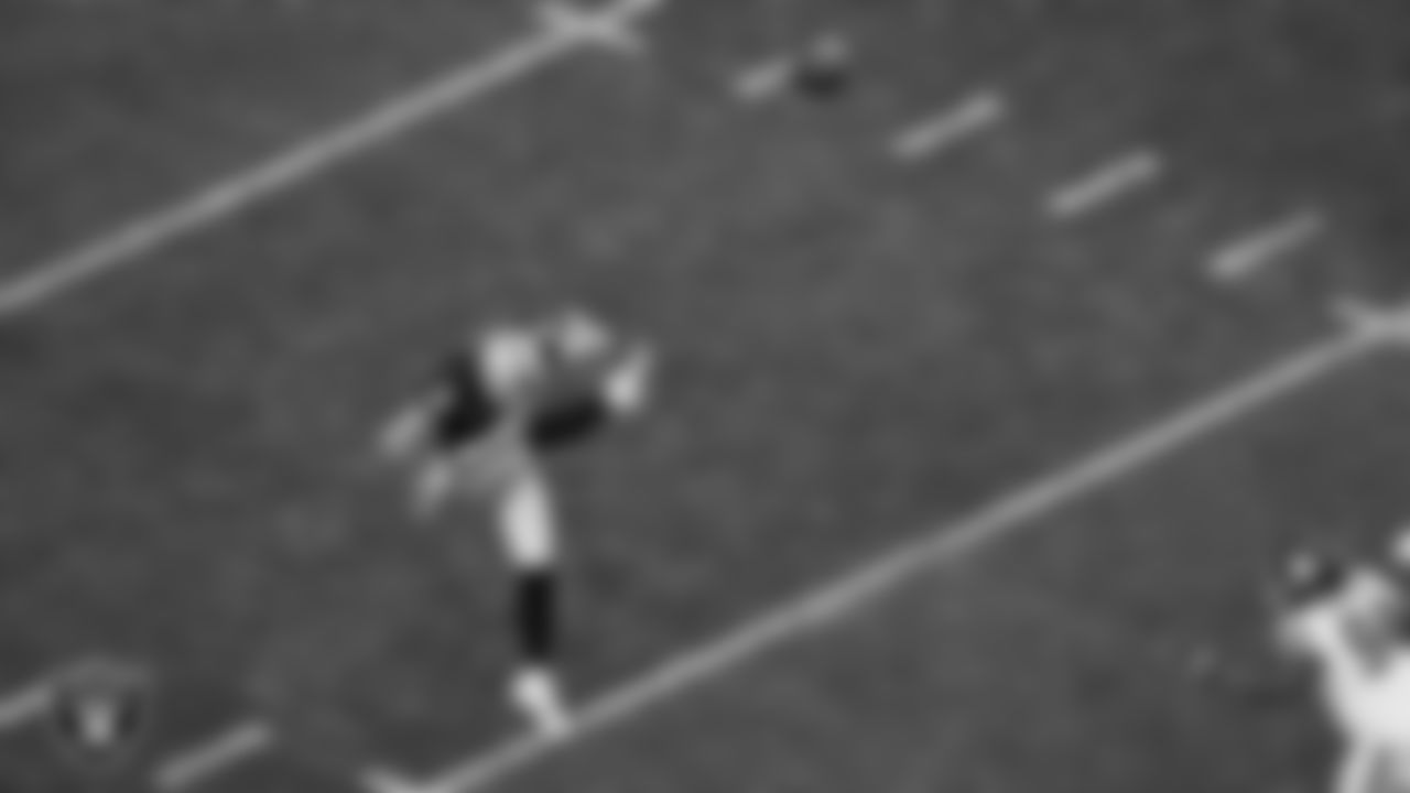 Las Vegas Raiders punter AJ Cole (6) punts during the regular season home game against the New York Giants at Allegiant Stadium.