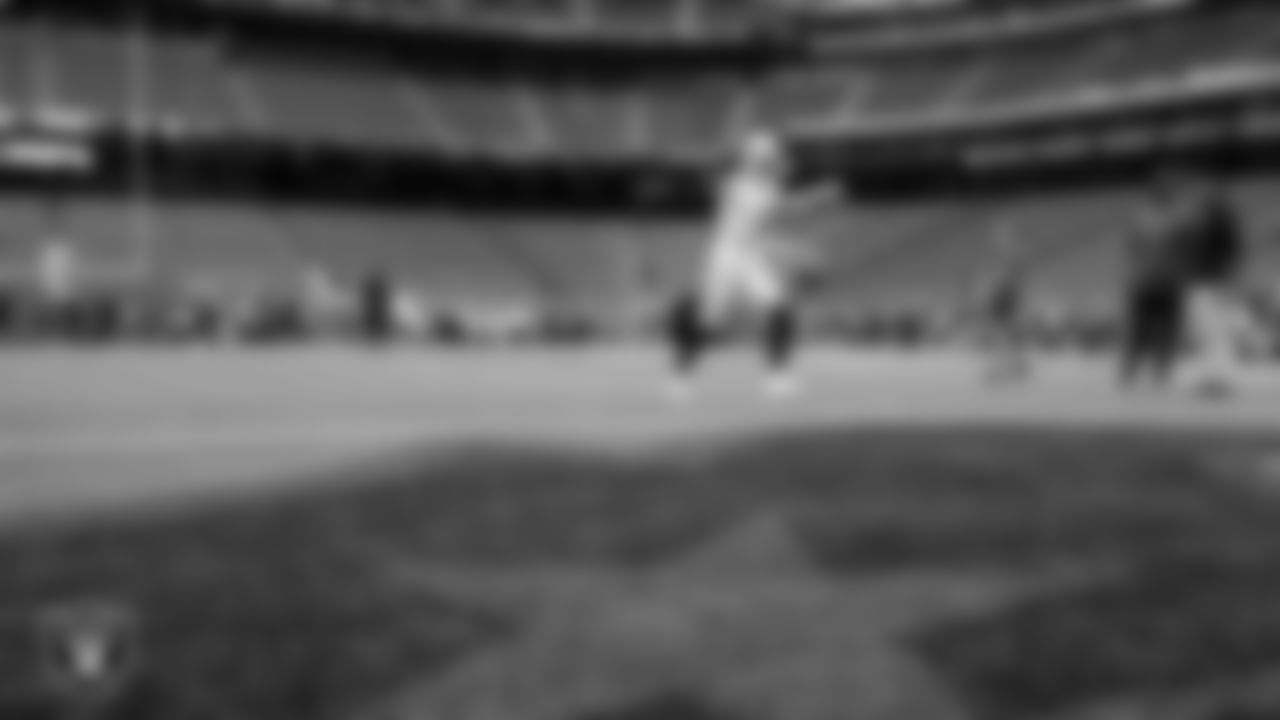 Las Vegas Raiders punter AJ Cole (6) warming up before the regular season away game against the Houston Texans at NRG Stadium.