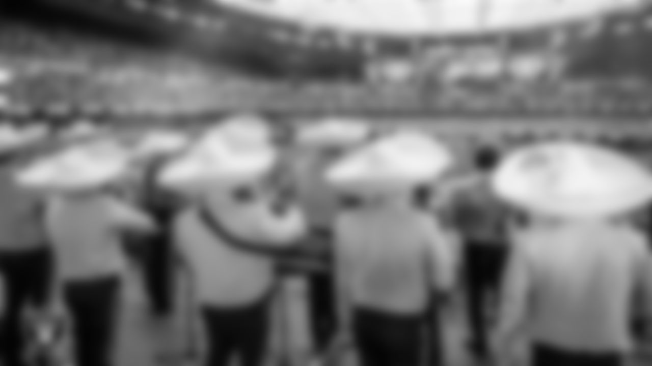 Mariachi Nuestras Raices performs before the Las Vegas Raiders' regular season home game against the Chicago Bears at Allegiant Stadium.