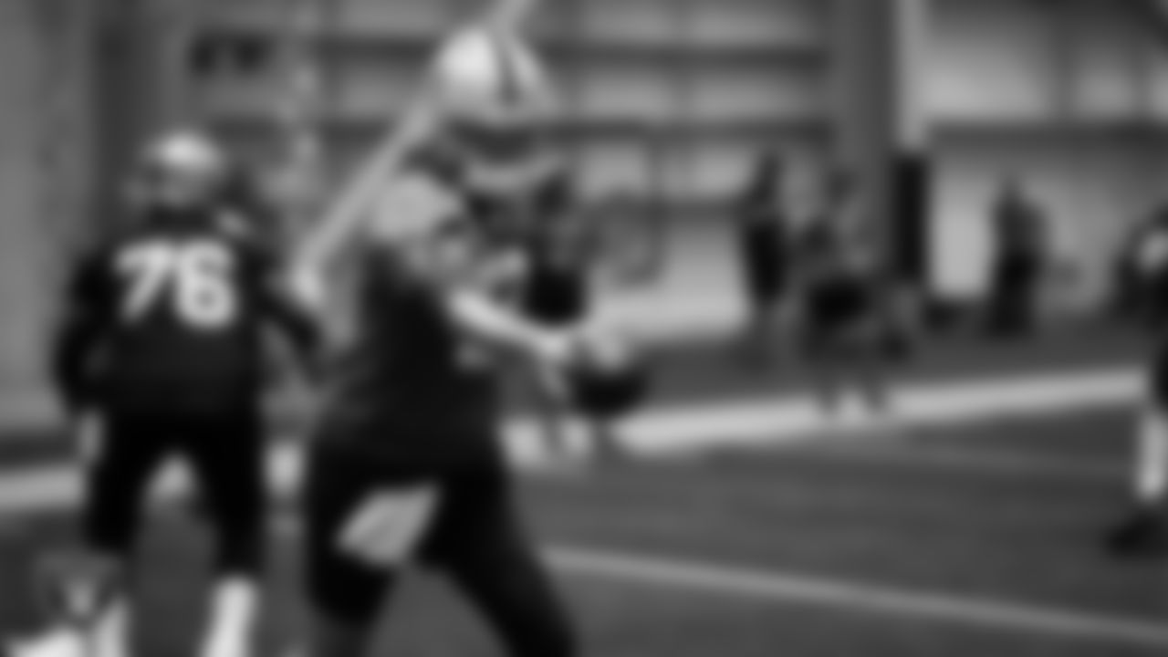 Las Vegas Raiders quarterback Aidan O'Connell (12) during practice at Intermountain Health Performance Center.