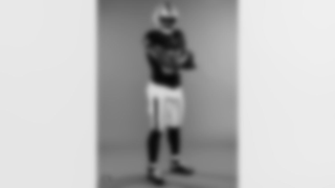 Las Vegas Raiders running back Raheem Mostert (31) poses for a photo at the 2025 Raiders Media Day.