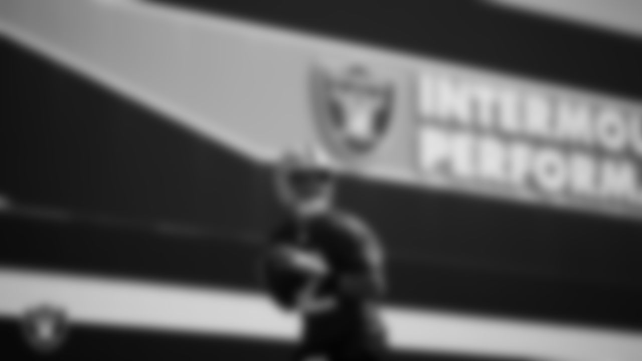 Las Vegas Raiders quarterback Aidan O'Connell (12) at an Organized Team Activity (OTA) at Intermountain Health Performance Center.