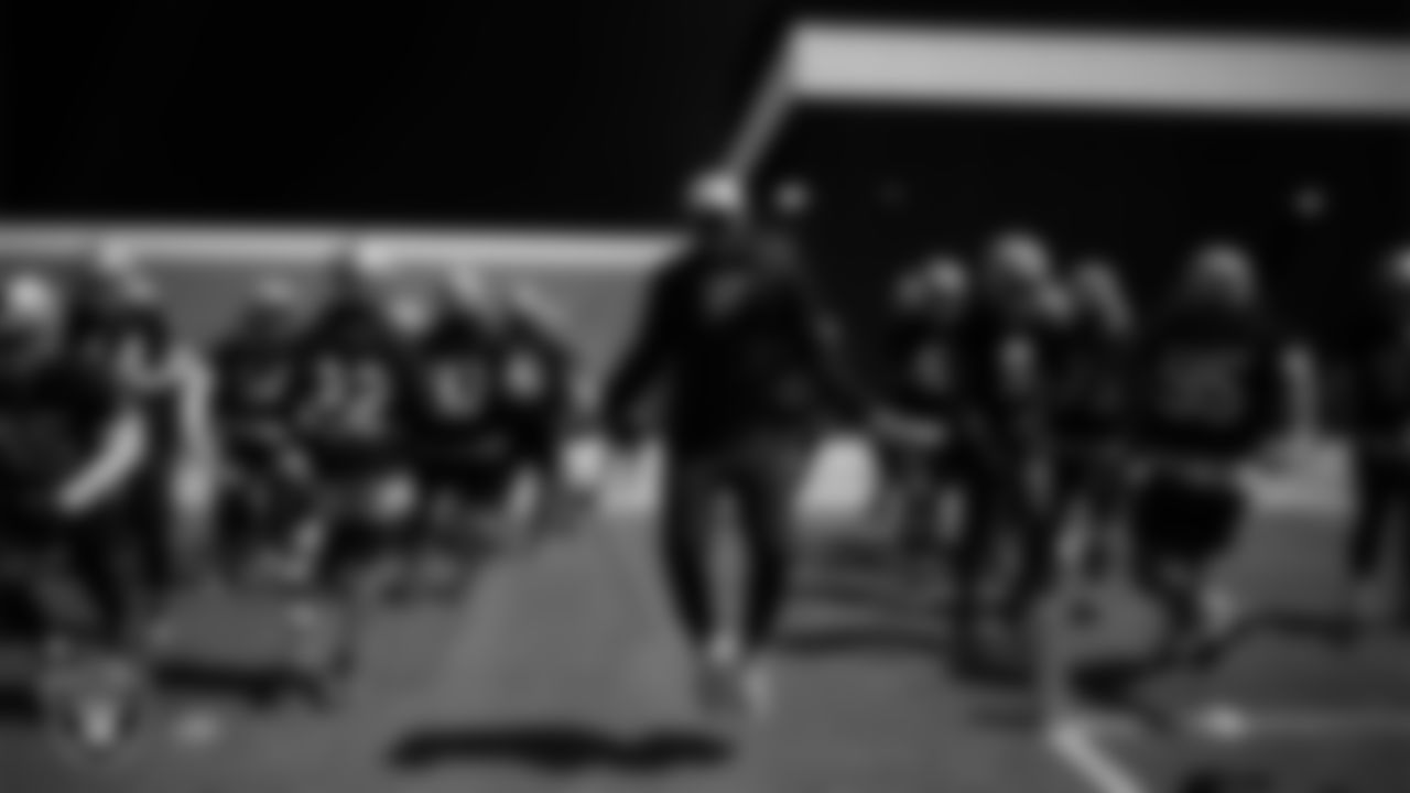 Las Vegas Raiders defensive assistant/linebackers coach Ty McKenzie at an Organized Team Activity (OTA) at Intermountain Health Performance Center.
