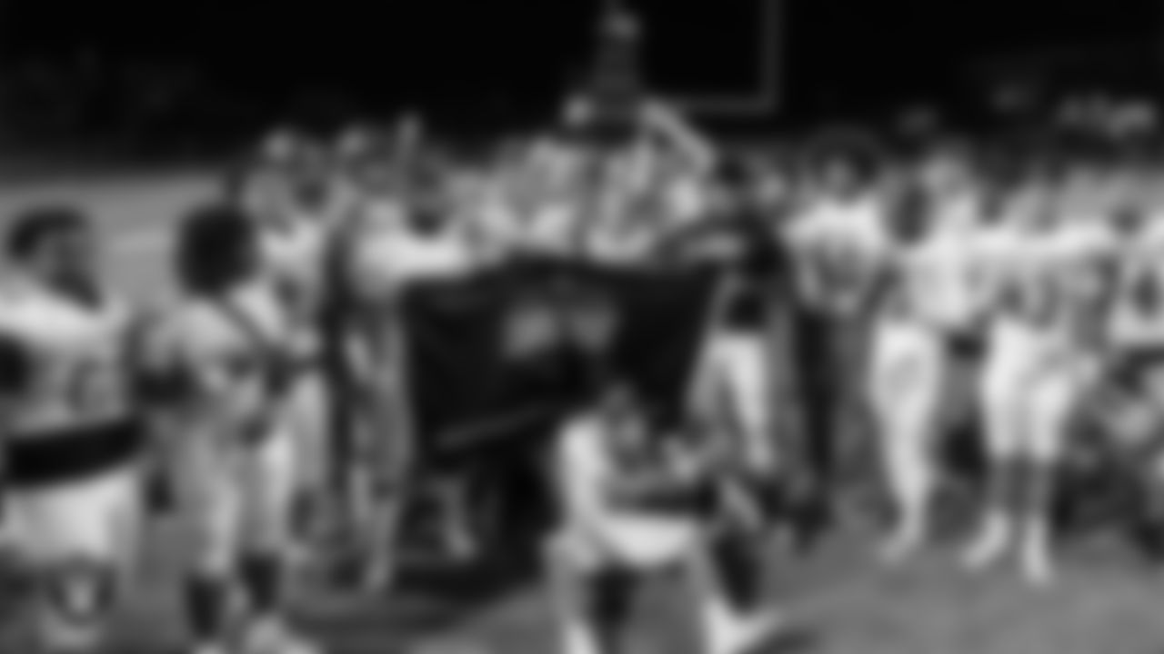 The Eldorado High School team poses for a photo after the Las Vegas Raiders' Football Showcase game at Chaparral High School.