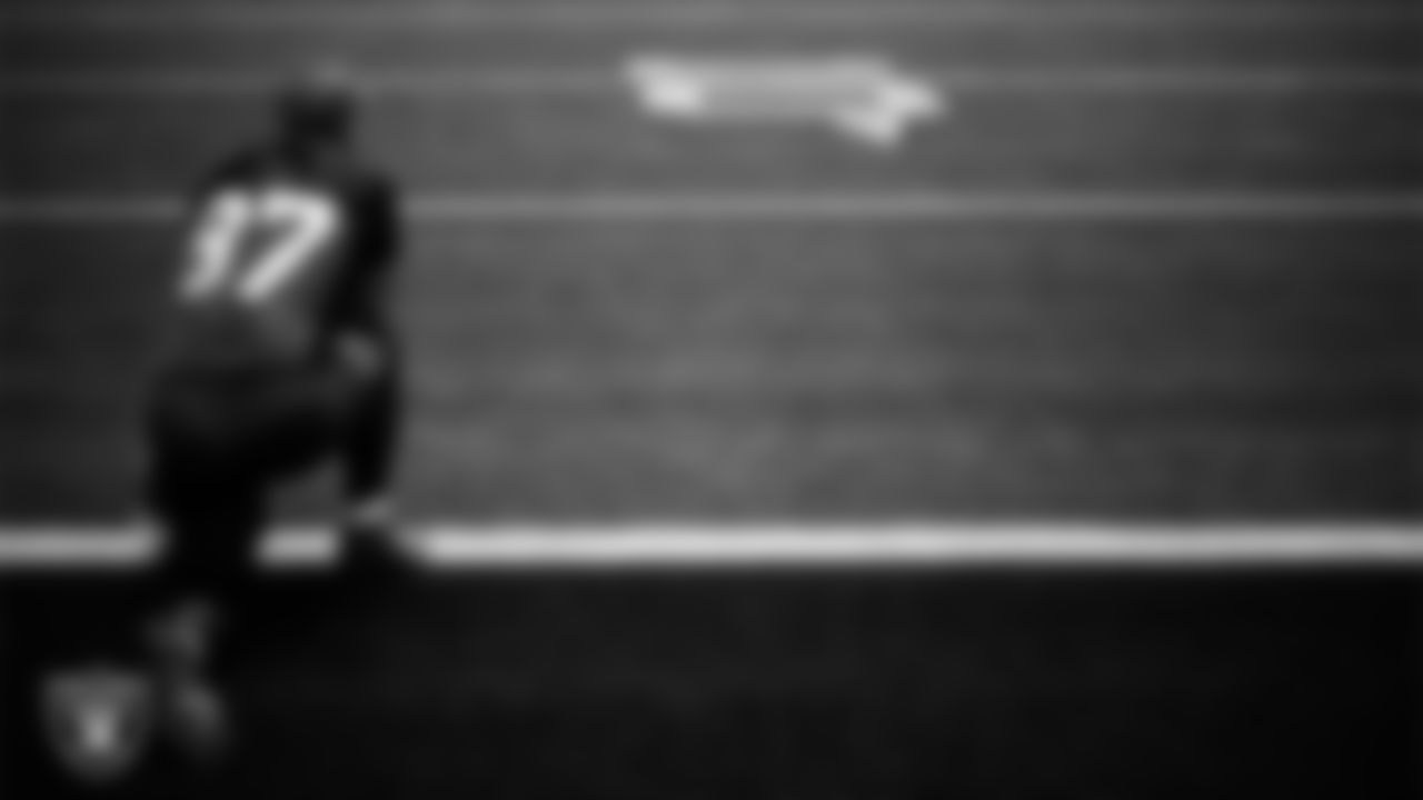 Las Vegas Raiders tight end Michael Mayer (87) during practice at Intermountain Health Performance Center.