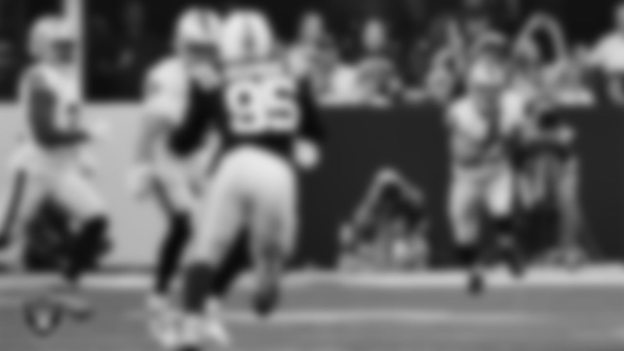 Las Vegas Raiders running back Dylan Laube (23) returns a kickoff during the regular season away game against the Indianapolis Colts at Lucas Oil Stadium.