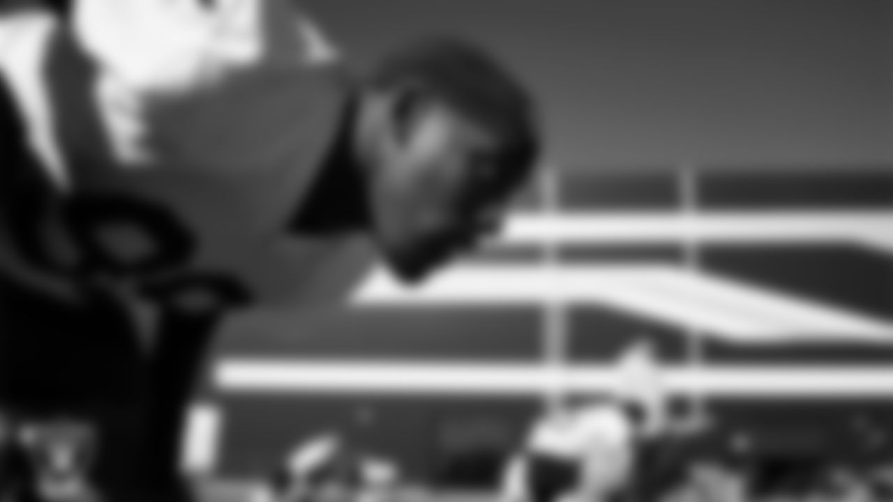 Las Vegas Raiders defensive tackle Thomas Booker IV (99) during practice at Intermountain Health Performance Center.