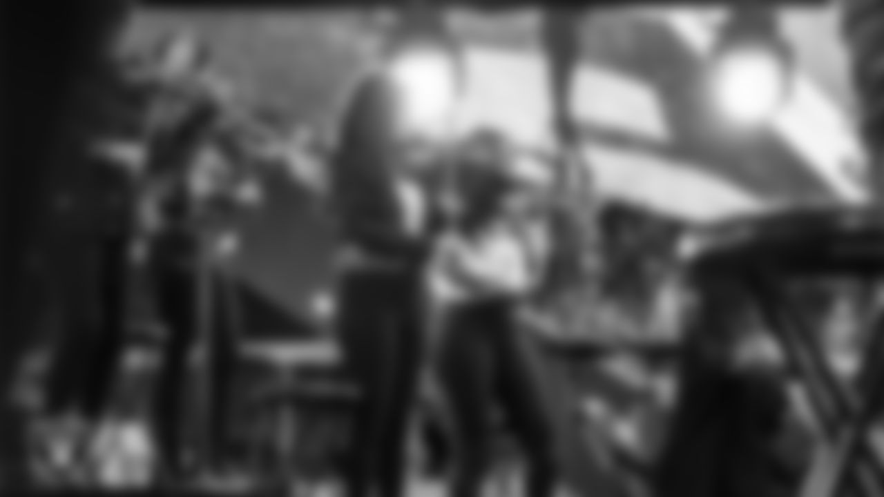 The Raiders House Band performs during the regular season home game against the Jacksonville Jaguars at Allegiant Stadium.