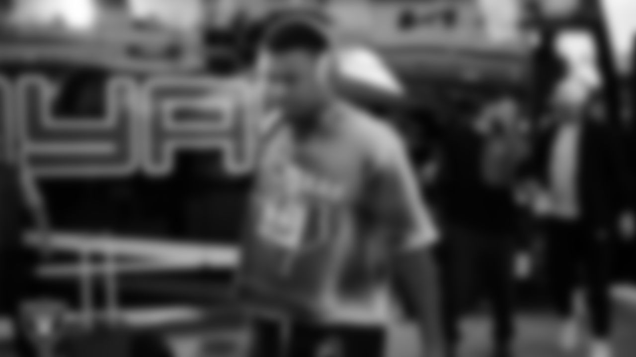 Las Vegas Raiders wide receiver Brenden Rice (82) departs for the regular season away game against the Houston Texans.