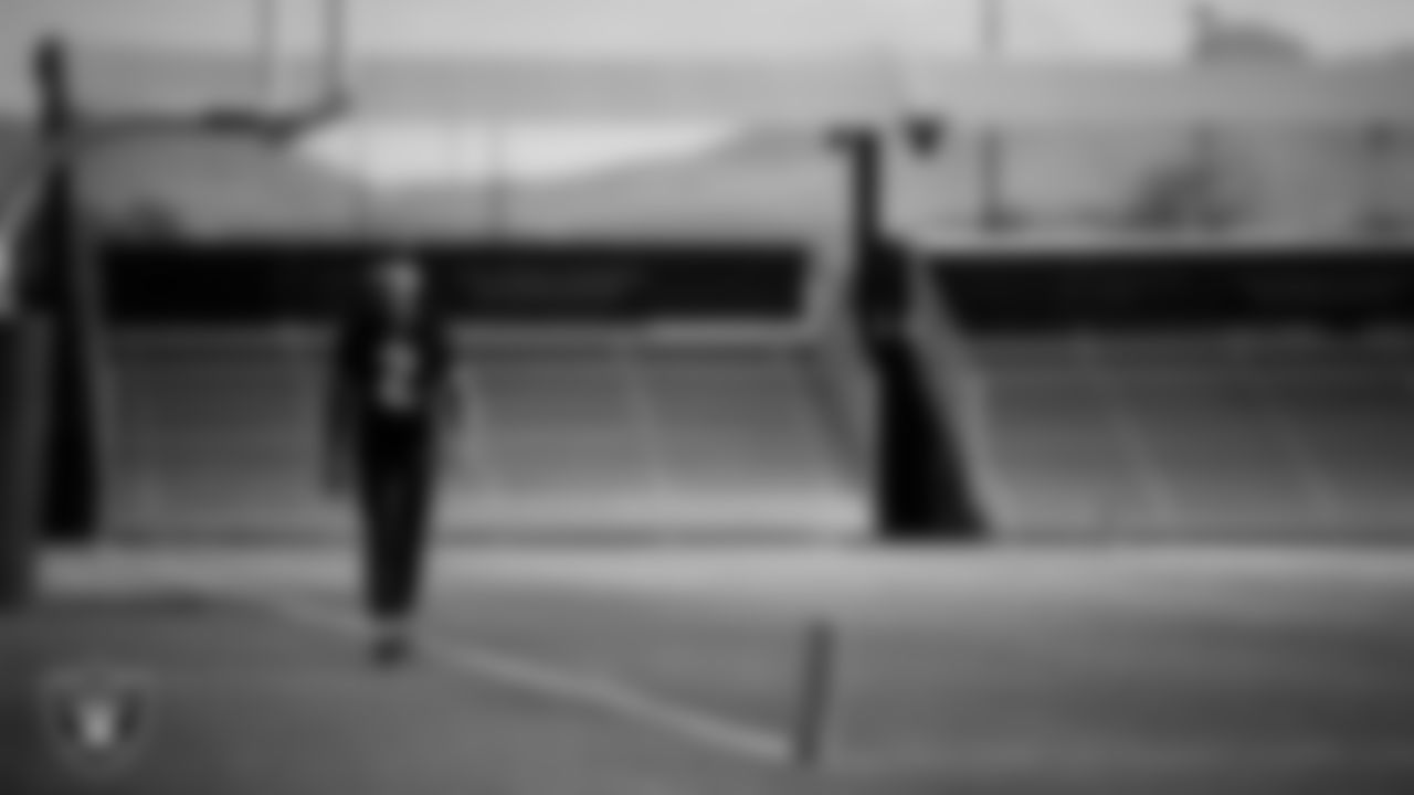 Las Vegas Raiders wide receiver Brenden Rice (82) during practice at Intermountain Health Performance Center.