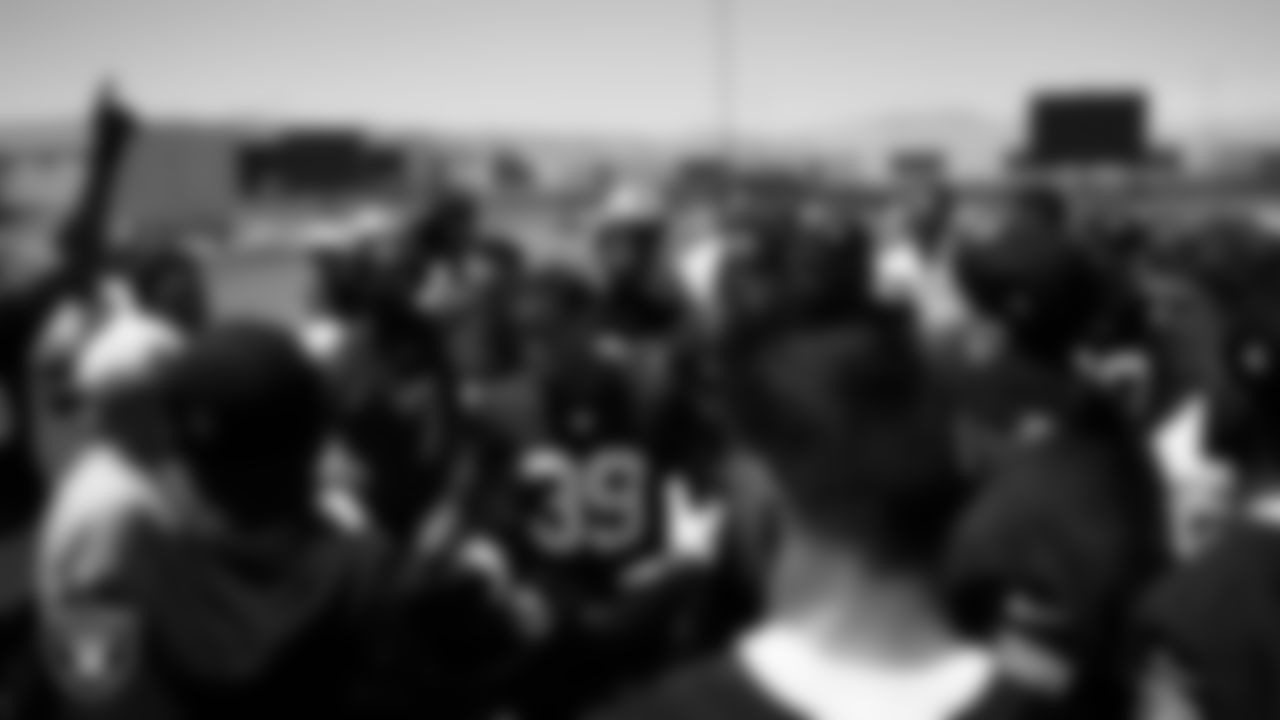 Las Vegas Raiders cornerback John Humphrey (39) at an Organized Team Activity (OTA) at Intermountain Health Performance Center.