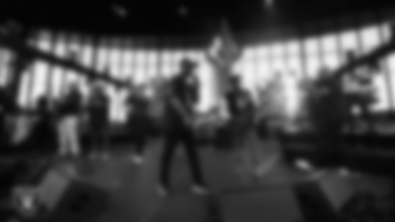 Kool & the Gang performs during halftime at the Las Vegas Raiders' regular season home game against the Jacksonville Jaguars at Allegiant Stadium.