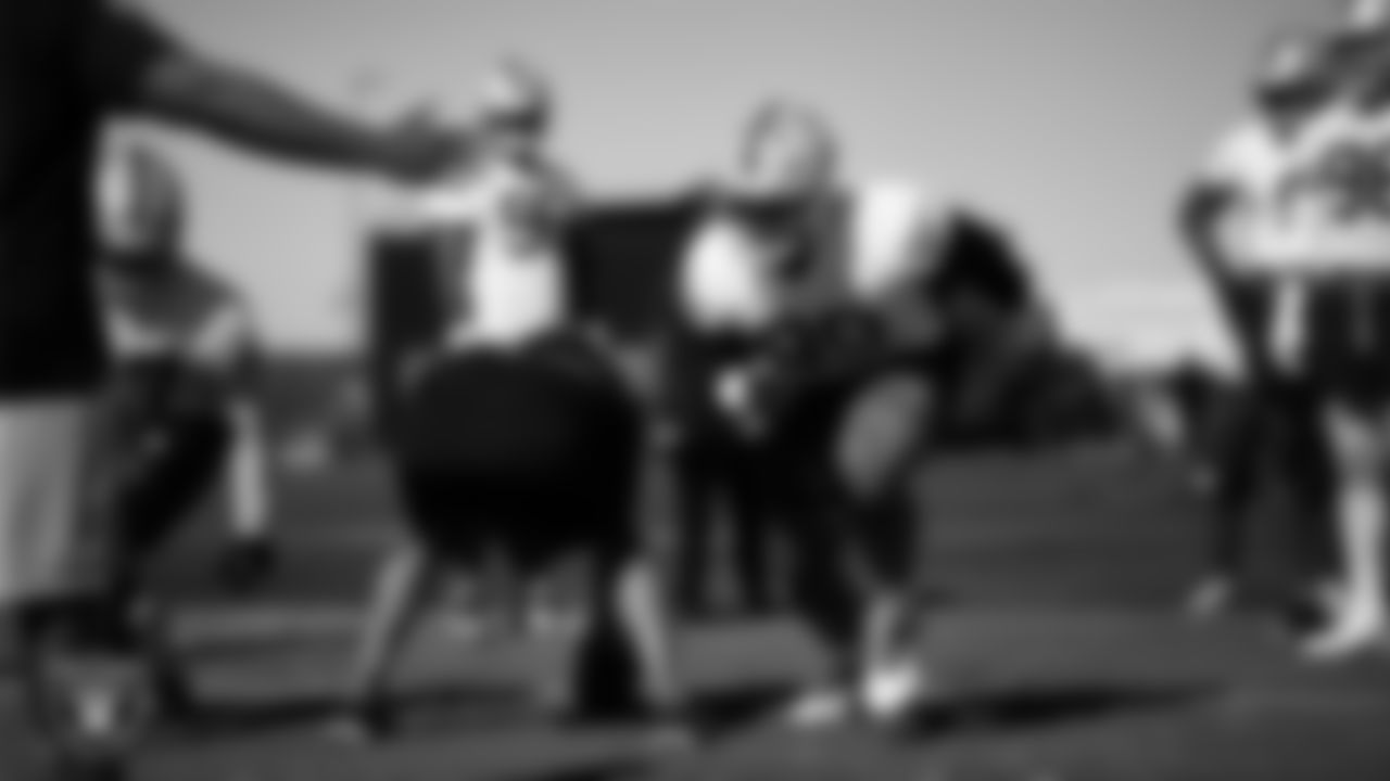 Las Vegas Raiders defensive tackle Thomas Booker IV (99) during practice at Intermountain Health Performance Center.