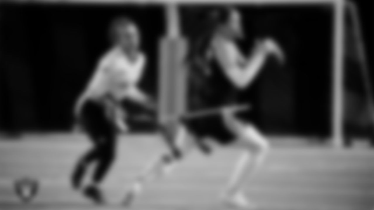 Bonanza High School hosts Amplus Academy during the Las Vegas Raiders' High School Flag Football Showcase game at Bonanza High School.