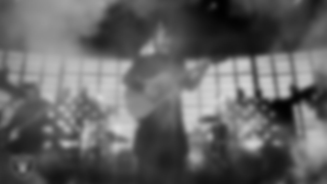 Rock band Third Eye Blind performs during halftime at the Las Vegas Raiders' regular season home game against the Kansas City Chiefs at Allegiant Stadium.