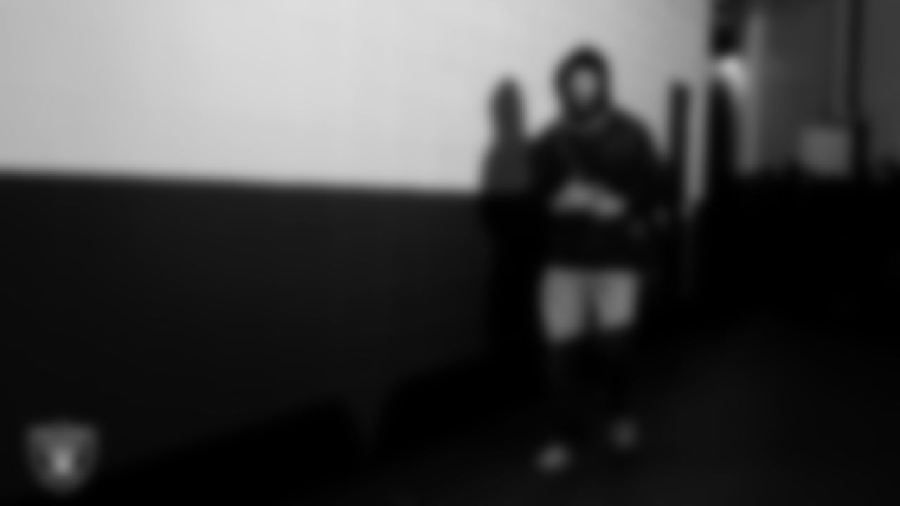 Las Vegas Raiders cornerback Eric Stokes (22) arrives to the regular season away game against the Philadelphia Eagles at Lincoln Financial Field.